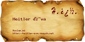 Heitler Éva névjegykártya